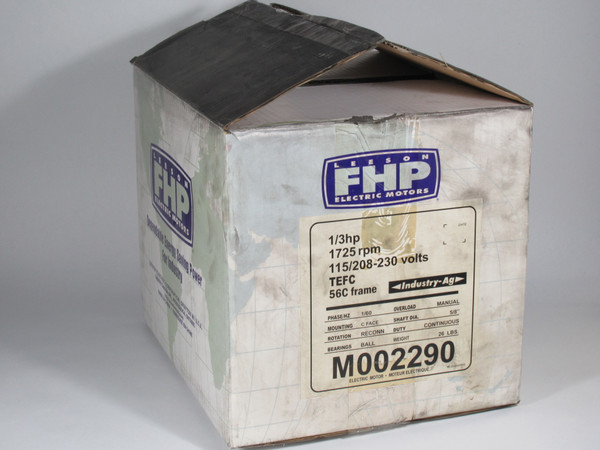 Leeson 1/3HP 1725RPM 115/208-230V 56C TEFC 1PH 60Hz BOX DMG/OPEN BOX NEW