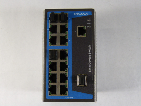 Moxa EDS-316 Industrial Ethernet Switch 16-Port  USED