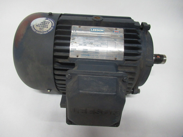 Leeson 3HP 1760 RPM 575V 182T TEFC 3Ph 3.4A 60Hz *Damage* USED
