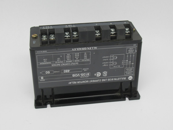 Allen-Bradley 813S-VOB Line Current Monitor Relay Ser. B 480V 3Ph 60Hz USED