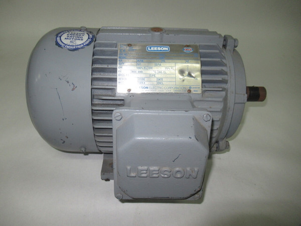 Leeson 3HP 1760RPM 575V 182T TEFC 3Ph 3.4A 60Hz USED