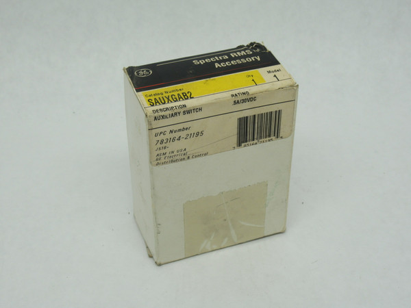 General Electric SAUXGAB2 Auxiliary Switch 30VDC 0.5A DMG BOX/SHELF WEAR NEW
