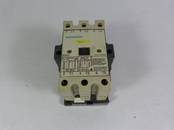 Siemens 3TF47-22-OXJ1 Contactor 3Pole 96-115V Coil  USED