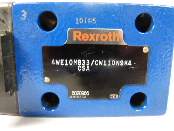 Rexroth 4WE10MB33/CW110N9K4 Solenoid Hydraulic Valve  NEW