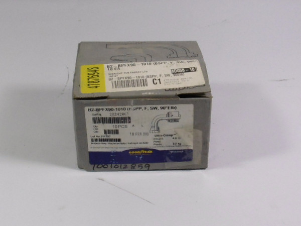 Midnight Sun Energy LTD B2-BPFX90-1010 Continental Hydraulic Fitting 10-pack ! NEW !