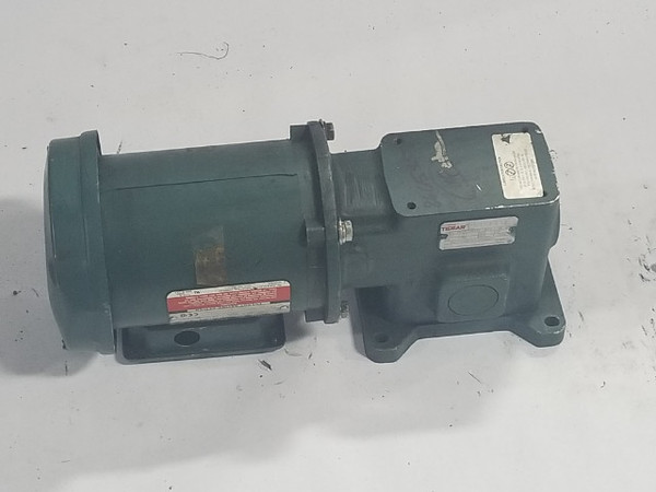 Reliance 1HP 1725RPM 575V EC56C TE 3Ph 1.36A 60Hz C/W Gearbox 5:1 Ratio  USED