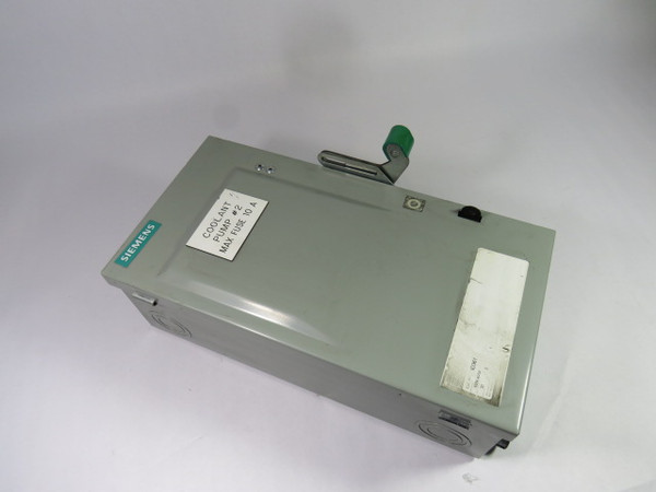 Siemens ID361 Industrial Duty Switch 30 Amp 600 Volt 3 Pole  USED