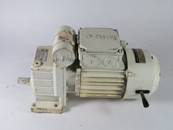 Lenze Motor 0.18KW 1660RPM 450V TEFC 1Ph 3.20A 50Hz C/W Helical Gearbox  USED