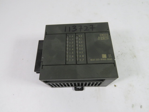 Siemens 6ES7 223-1PH00-0XA0 8" Digital I/O Module 15-30VDC 250VAC  USED