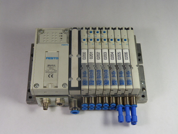 Festo MPA-CPI-VI/B702/AD02 Solenoid Valve Assembly W/ 4 B702 & 3 AD02 USED