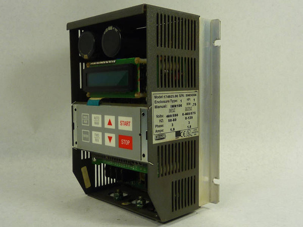 Leeson 174925  AC Drive 1HP 3Ph 0-460/575V 1.6A MISSING FACE PLATE AS IS