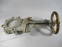 Flow Control Knife Gate Valve Size 6" 8 Bolt Pattern Yellow 9" Handle USED