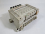 SMC VV5Q21-06C4FU3-S Solenoid Manifold 24VDC RUST/MISSING PLATE + PLUG USED