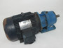 Leeson 7.5HP 1760RPM 575V 213T TEFC 3Ph 7.7A C/W Gear Reducer 3.98:1 Ratio USED