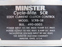 Minster SCRB-58 Eddy Current Clutch Control 110VDC 8A DC SHELF WEAR USED