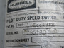 Hubbell 2210-142CC13FM Pilot Duty Speed Switch 3A@120V 0.25@125V USED