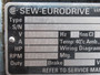 Sew-Eurodrive Gearmotor 50.03:1 0.33HP 1656-34RPM 330/575V TEFC 3Ph USED