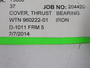 Worthington 960222-01 Green Pump Thrust Bearing Cover D1011 FRM5 SHELF WEAR NOP