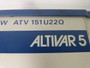 Telemecanique ATV 151U22Q Altivar 5 AC Drive 3Ph 3Hp  AS IS