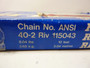 Renold 40-2RIV 115043 Stainless Steel Chain 1/2" Pitch 10 Feet  NEW