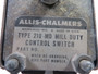 Allis-Chalmers 14-228-583-501 Type 210 MD Mill Duty Control Switch 10AMP USED