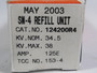 S&C Electric 124200R4 Fuse Refill 34.5kV 125E  NEW