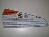 DECAL WARNING REMAIN SEATED 3.635 X 9.973