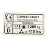 CE CAPACITY LABEL G25 17 PERSONS 1289 KG