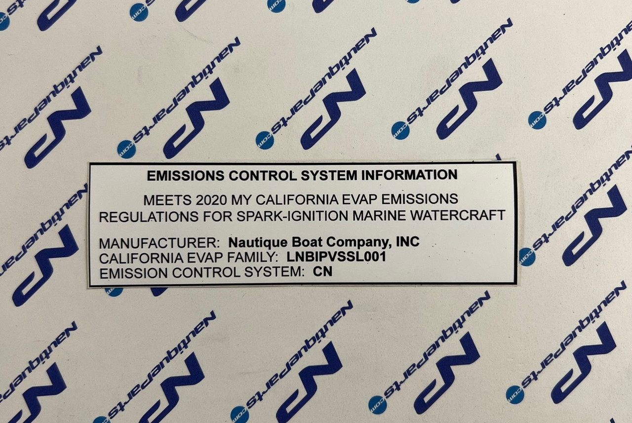 DECAL CALIFORNIA EMISSIONS DECAL MY2020