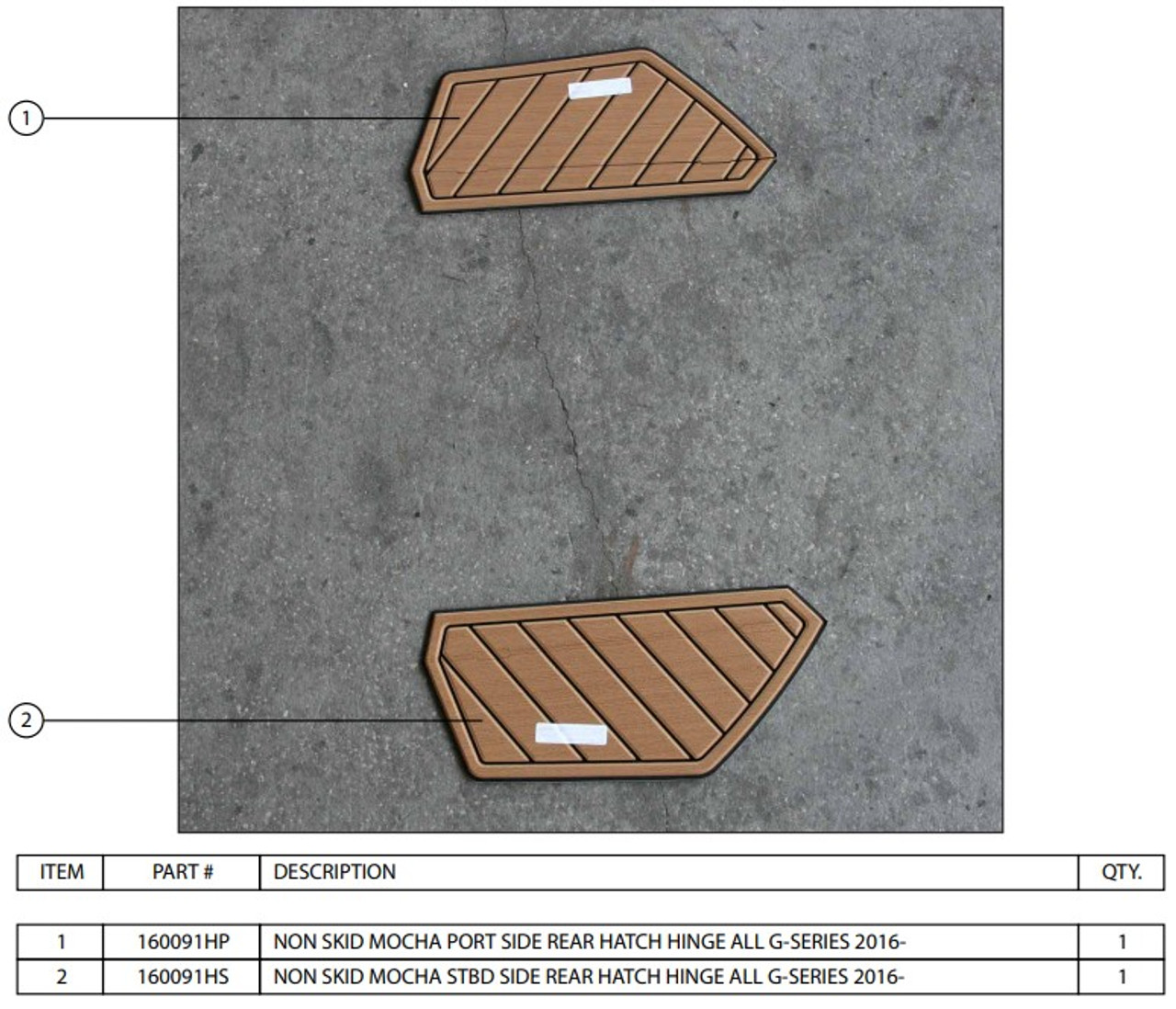 NON SKID KIT FAUX TEAK FOR ACRYLIC STEP PLATE FOR G SERIES BOATS