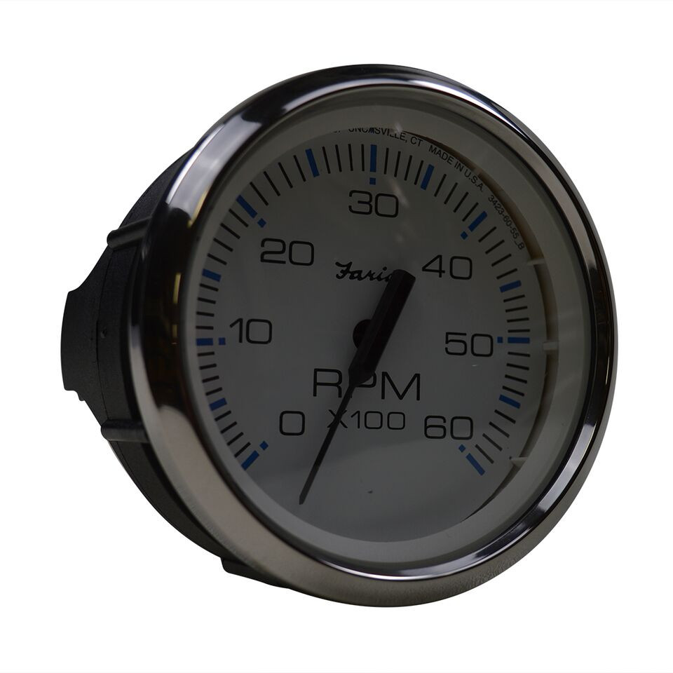 4" Tachometer, Faria, white
