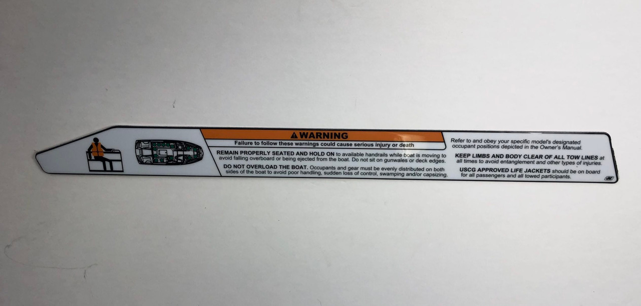 DECAL G21 WARNING PASSENGER REMAIN PROPERLY SEATED