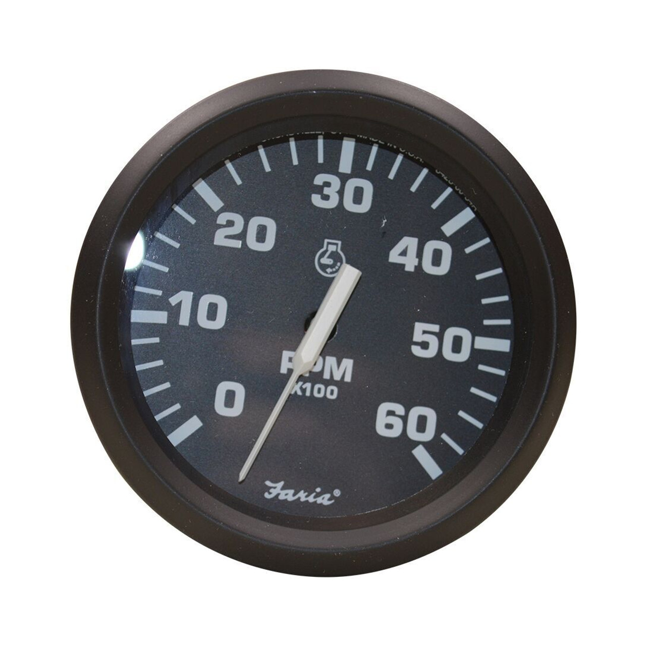 TACHOMETER - BLACK WITH BLACK BEZEL