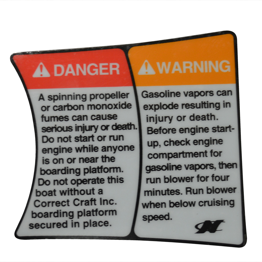 DECAL, WARNING GAS VAPOR/DANGER SPINNING PROP 210/236