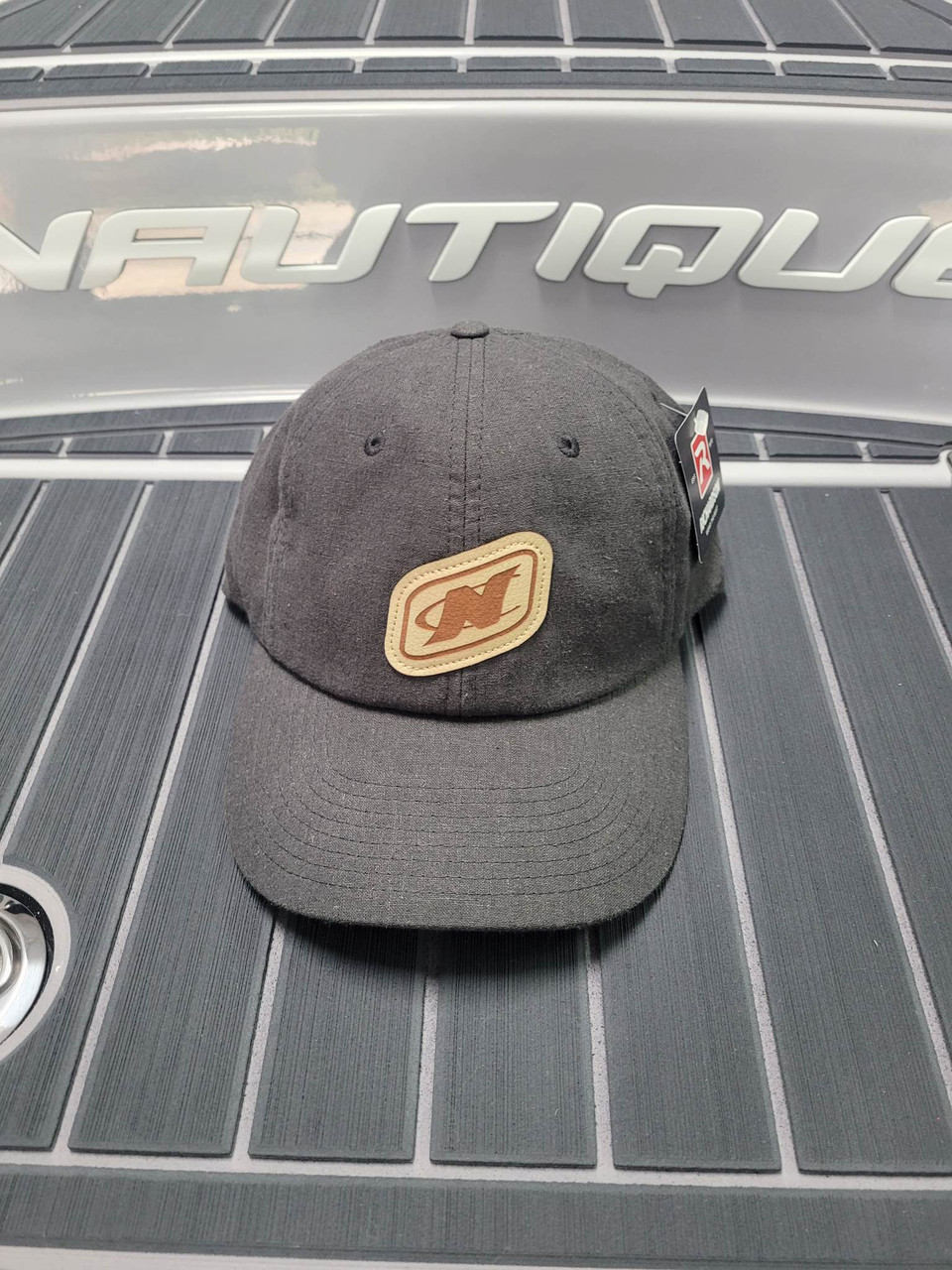 Nautique Linen Dad Hat- Faux Leather Patch