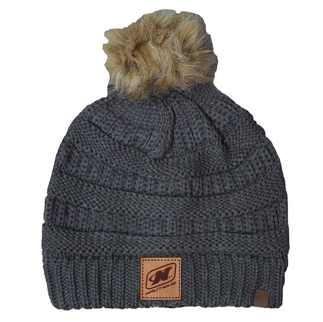 Women's Cable Beanie-Charcoal