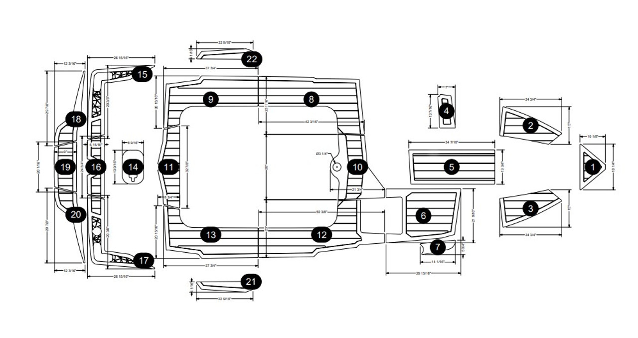 NON-SKID ABOVE DECK KIT TITANIUM