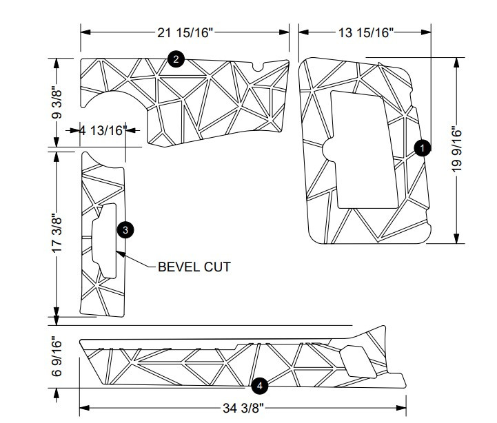 2019-2025 NON-SKID HELM AND GLOVE BOX KIT TITANIUM