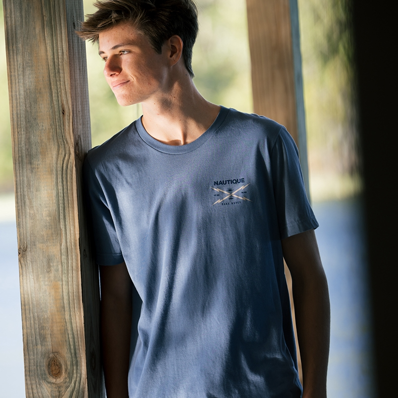 NAUTIQUE MAKE WAVES SS TEE- SLATE