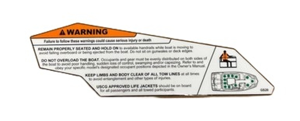 DECAL, WARNING PASSENGER COMPARTMENT SEATING GS20