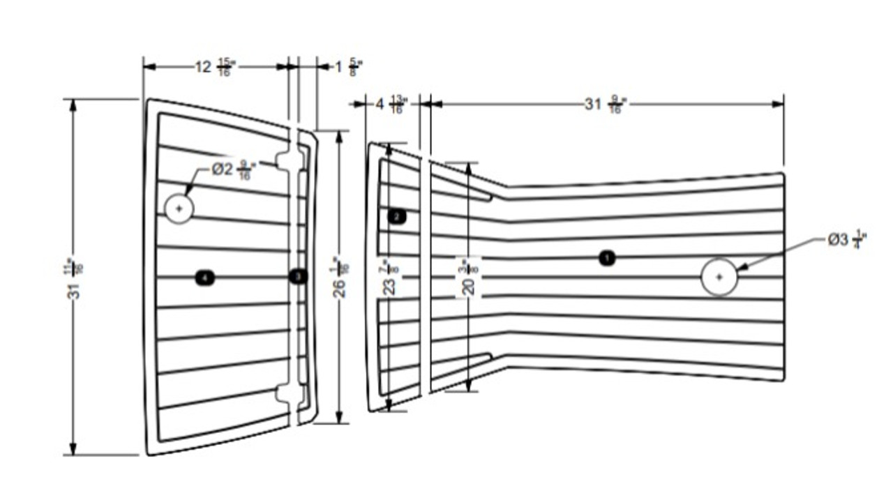 NON-SKID ENGINE HATCH CENTER G21/G23/G25