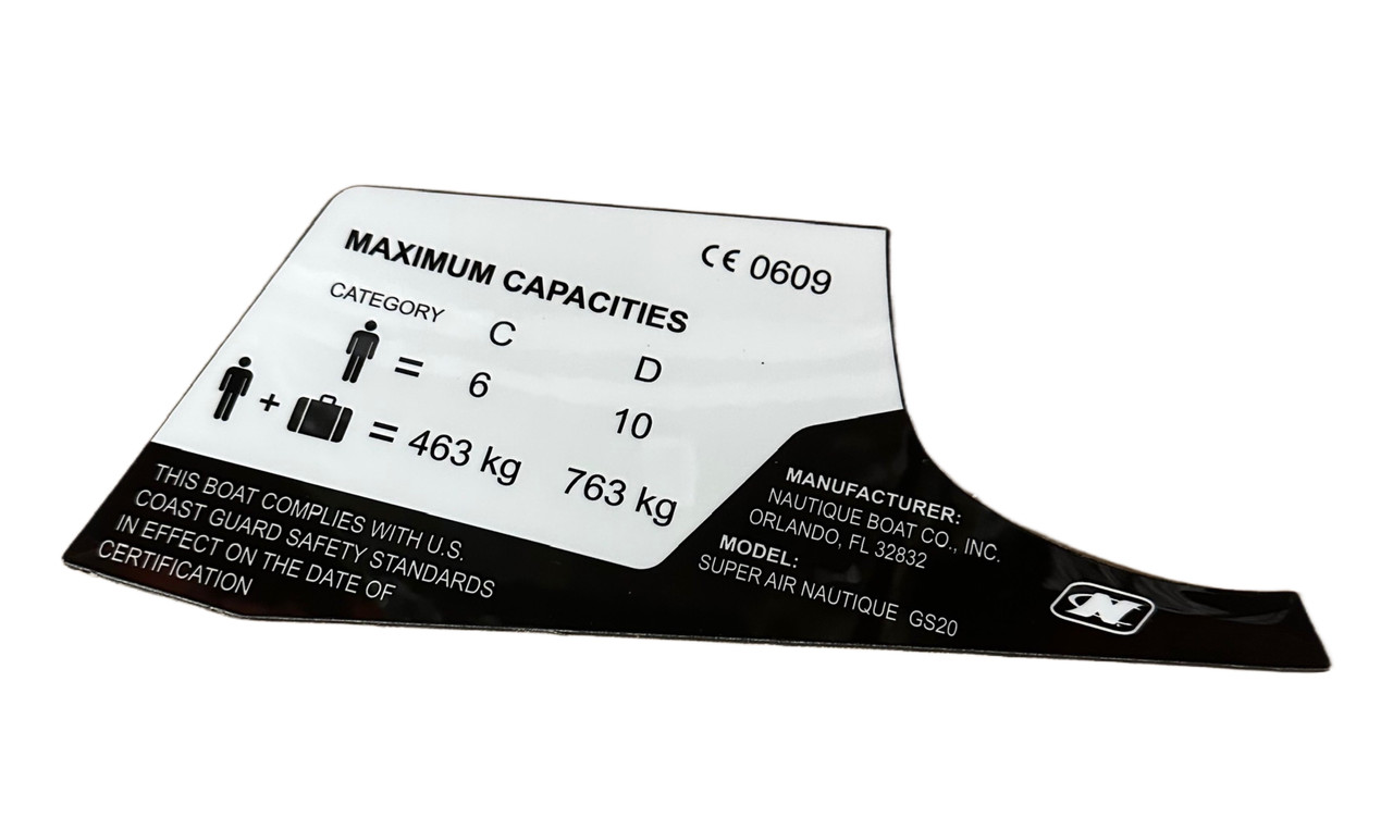 DECAL, GS20 CE 0609 MAX CAPACITY