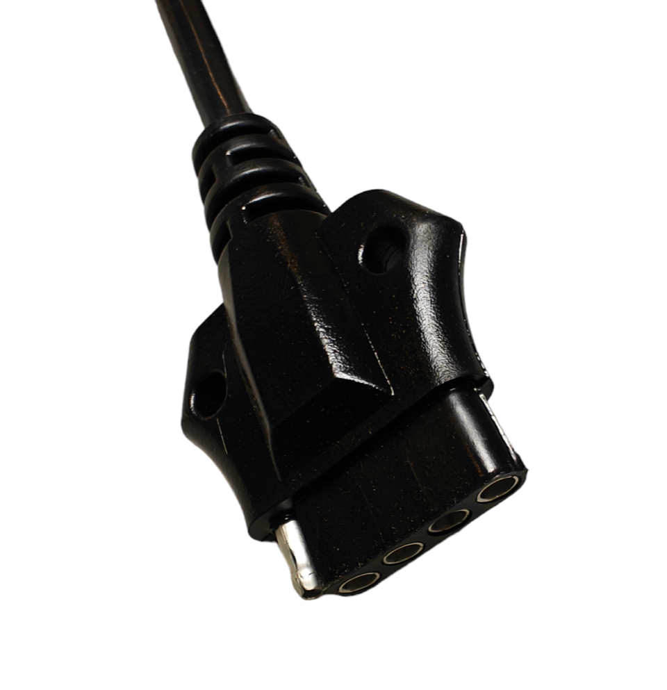 Coiled black 7 to 5 way cord