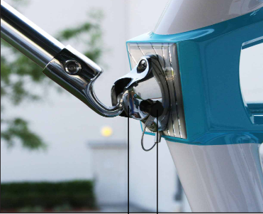 SUPPORT POLE ARM 14 AND DECK HINGE WITH PIN AND LANYARD FOR #150014 BIMINI TOPS