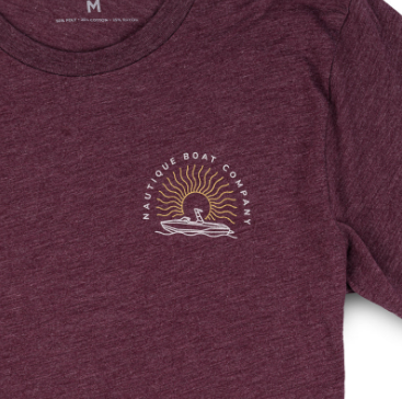 WAVY DAYS TEE- MAROON HEATHER