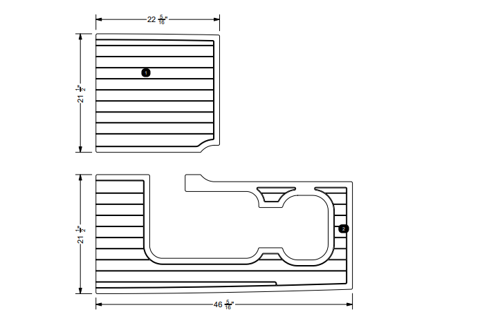 NON-SKID AFT STRINGER KIT GS22 2 PC