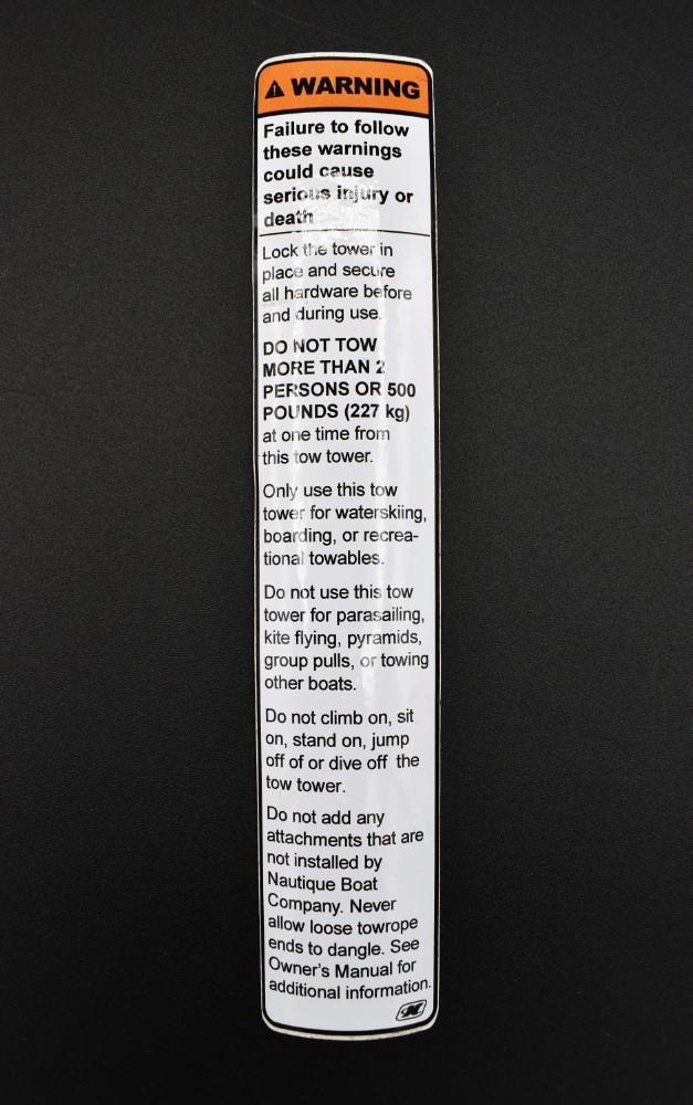 DECAL DB TOWER LEG WARNING LABEL PORT & STBD