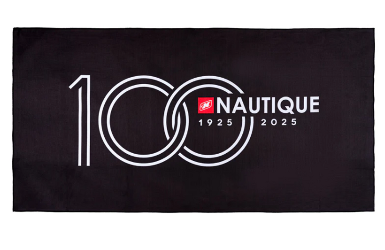 100th Anniversary Sublimated Beach Towel - Black