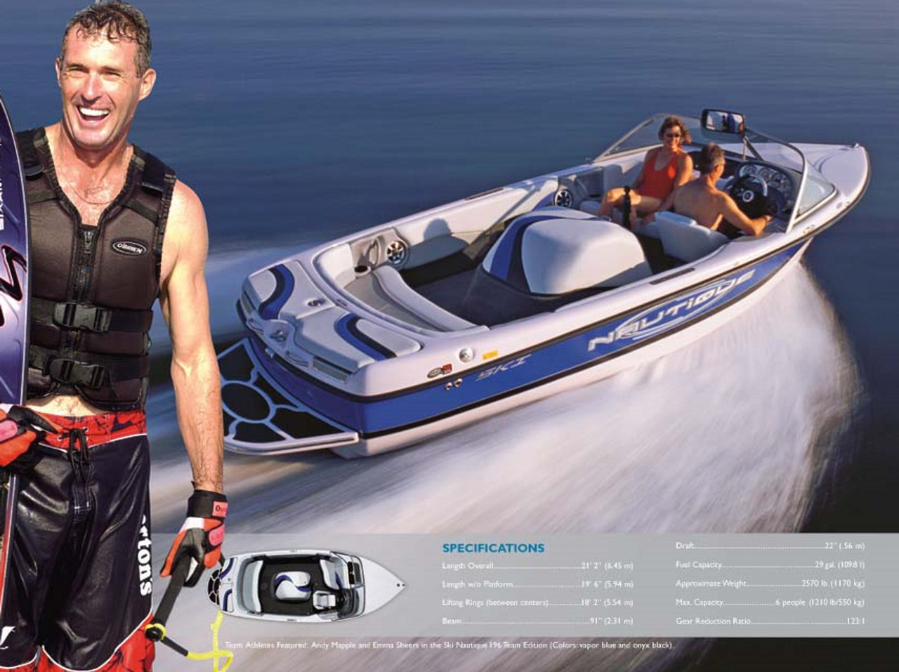 82-09 Ski Nautique and 06-09 Ski Nautique 196 Closed Bow w/ SWPF- Sunbrella-Pacific Blue-Boat Cover