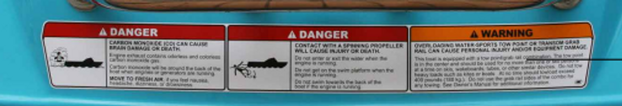 DECAL 210 BOW MAX CAP CE LABEL 3 PERSONS 205 Kg